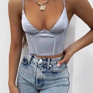 Wild Fox Boutique Acacia Bustier Top in Ice Size Small NWT